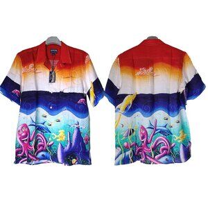 Vilebrequin Linen Hawaiian Short Sleeve Shirt NWT Men Large Kenny Scharf
